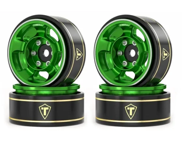 Type G 1.0" 5-Spoke Beadlock Classic Wheels (Green) (4) (27.1g)