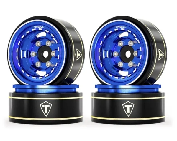 Type H 1.0" Aluminum 6-Slot Beadlock Wheels (Blue) (4) (28.4g)