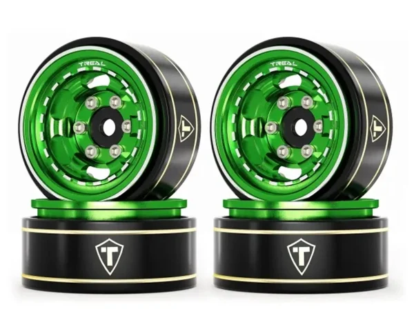 Type H 1.0" Aluminum 6-Slot Beadlock Wheels (Green) (4) (28.4g)