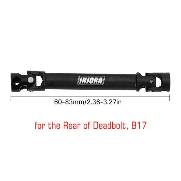 60-83mm Hardened Steel Center Drive Shaft for SCX24 Mods (Deadbolt Rear)