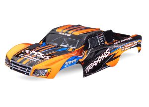 5924 Orange  Body, Slash® 2WD (also fits Slash® VXL & Slash® 4X4), orange (painted, decals applied) (assembled with front & rear latches for clipless mounting)