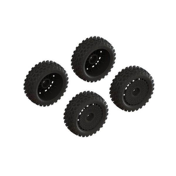 550114 dBoots '2-HO' Tire Set Glued (Black) (2 Pairs)