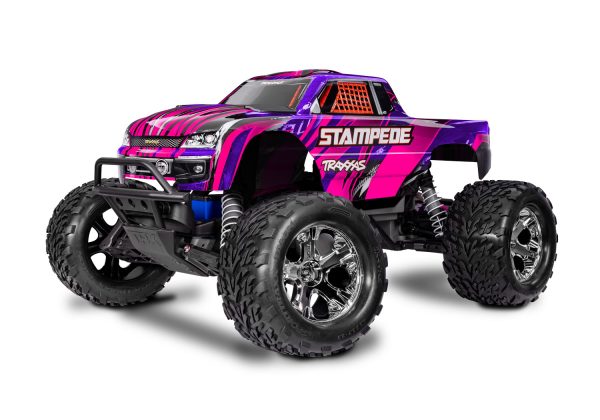 36254-8-Pink Stampede  2WD w/HD Driveline Kit, USB-C CHarger and NIMH