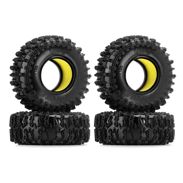 1.3" 70*26mm Cling On Tires & Yellow Silicone Rubber Inserts Combo (4)