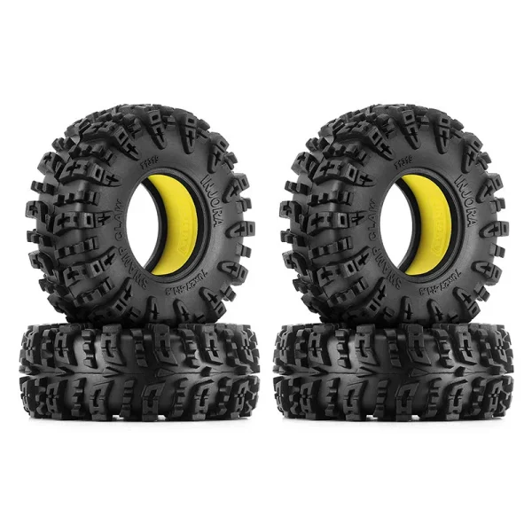 1.3" 70*27mm Swamp Claw Tires & Yellow Silicone Rubber Inserts Combo (4)