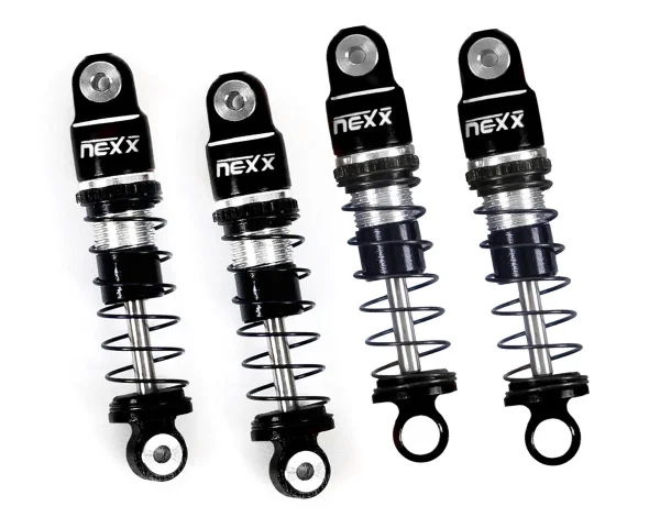 NEXX Racing Losi™ Micro-B Pre-Assembled Aluminum Oil-Filled Shocks (Black) (4) (Front & Rear)