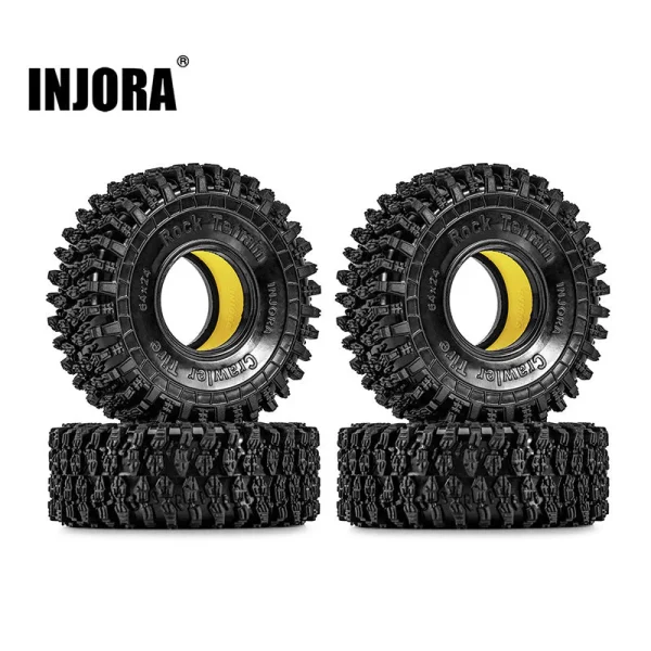 1.0" 64*24mm Tires & Yellow Silicone Rubber Inserts Combo (4) (T1011)