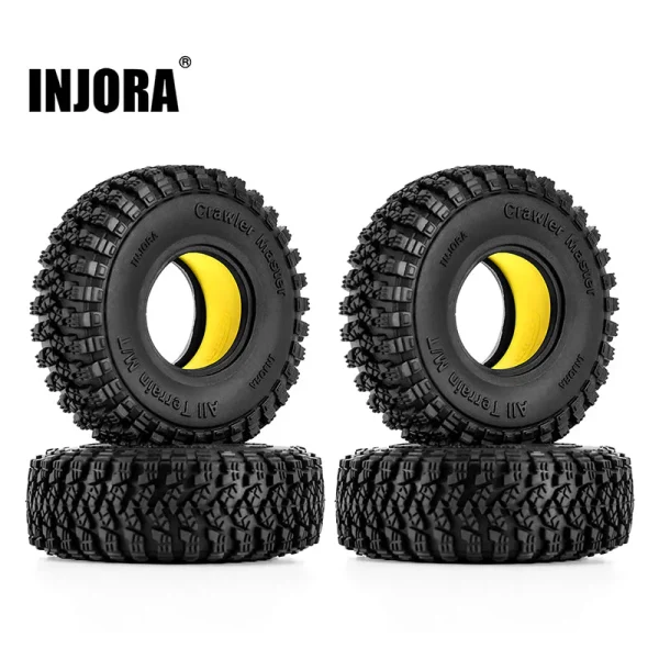 1.0" 58*20mm Tires & Yellow Silicone Rubber Inserts Combo (4) (T1008)