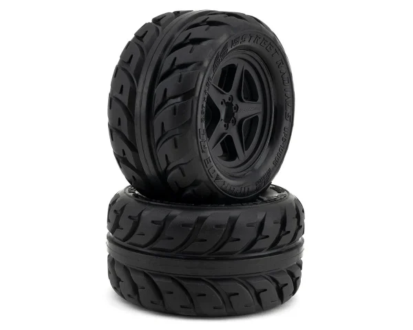 Low-Pro BELTED Street Radials 2.8" Pre-Mounted On-Road Tires w/5-Star Wheels (2) (17mm/14mm/12mm Hex)