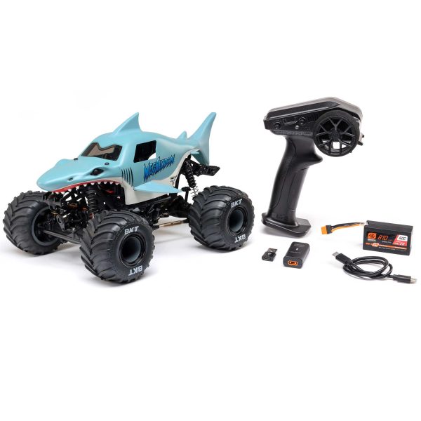 1/18 Mini LMT Megalodon 2S 4X4 RTR Brushed Monster Truck (Battery & Charger Included), Blue