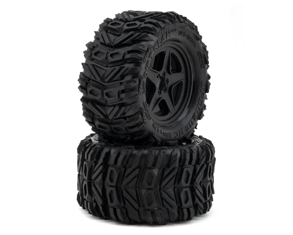 Low-Pro BELTED Dirt Claw 2.8" Pre-Mounted All-Terrain Tires w/5-Star Wheels (2) (17mm/14mm/12mm Hex)