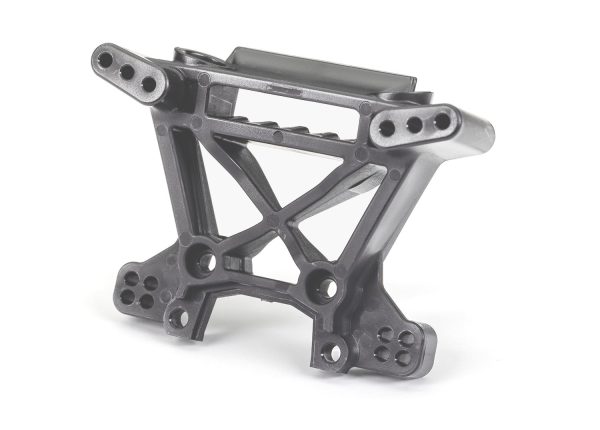 9038-Gray  Shock tower, front, extreme heavy duty, black (for use with #9080 upgrade kit)