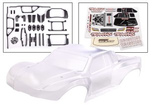 10211R Body, Maxx Slash® (clear, requires painting)/ window masks/ decal sheet (includes body support, body plastics, latches, & hardware for clipless mounting) (heavy duty)