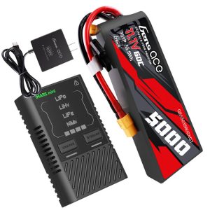 Gens ace 5000mAh 3S 11.1V 60C SHORT G-Tech With XT60 Plug + iMars mini G-Tech 60W RC Smart Charger - Charger Combo