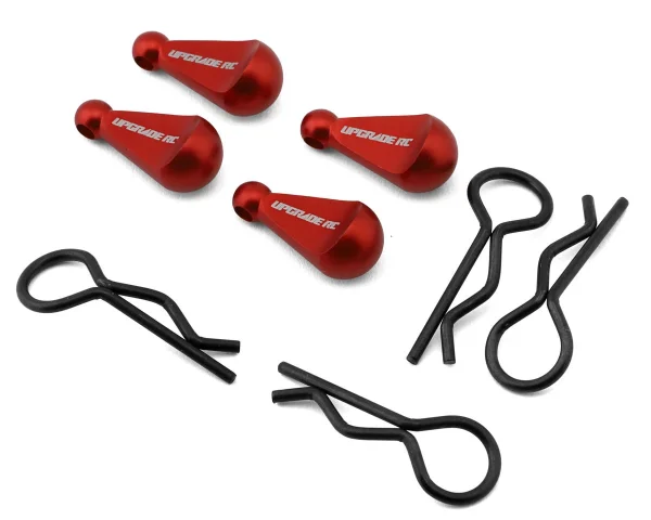 1/8 Body Clips with Aluminum Pull Handles (Red) (4)