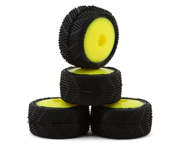 Yellow Micro Spiker Pre-Mounted Carpet Tires for Losi® Micro-T (4)